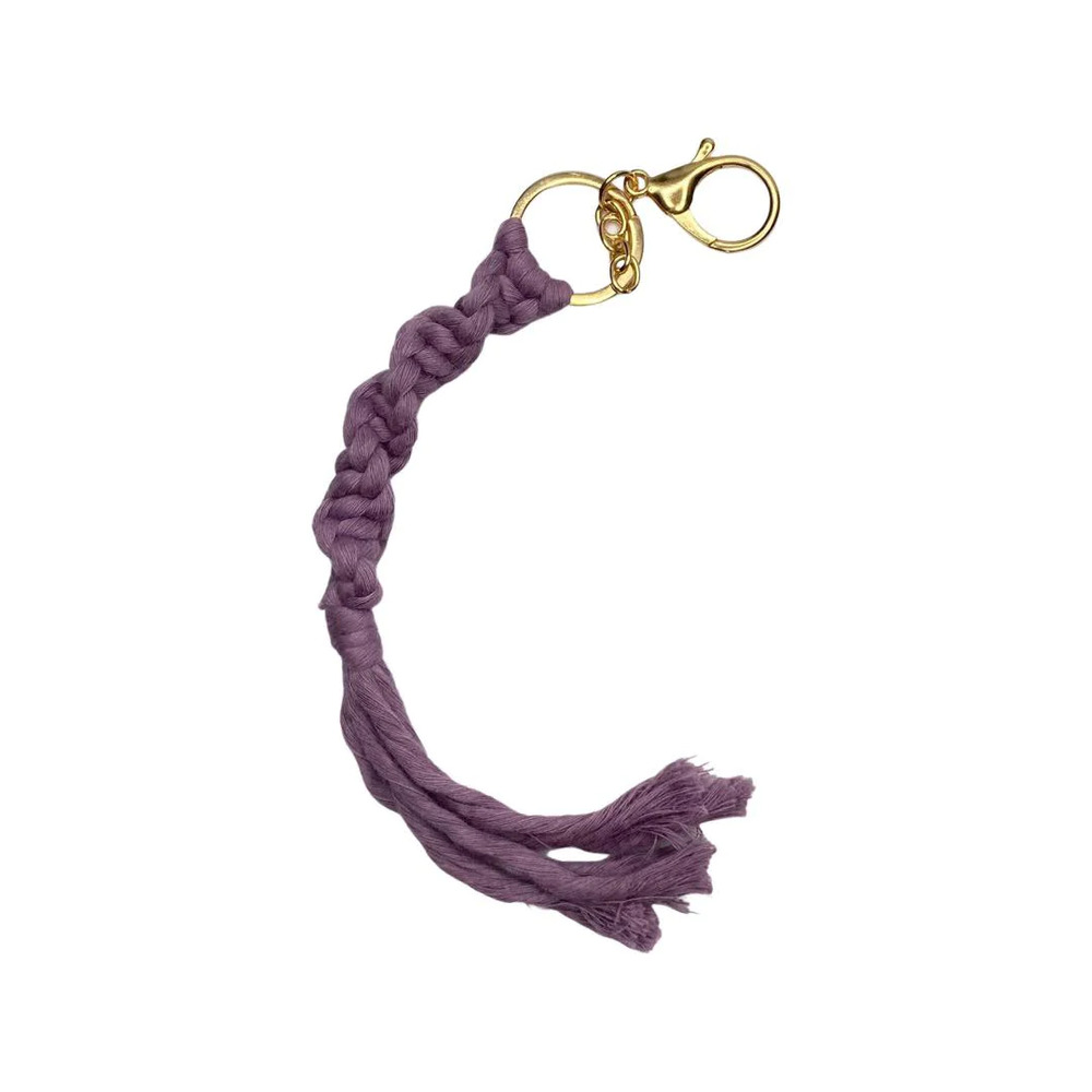 Macrame Key Chain Keyring Purple